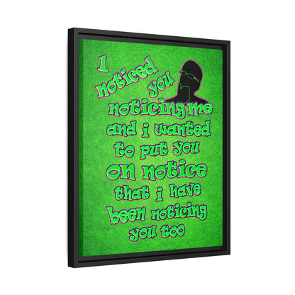 noticed you noticing - framed canvas art (green turf)