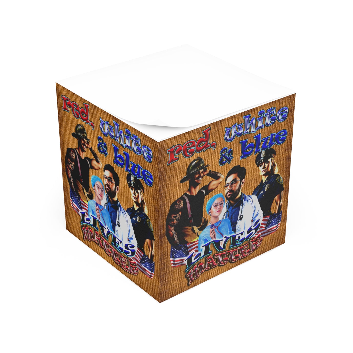 rw&b lives matter - note cube (brown papyrus)