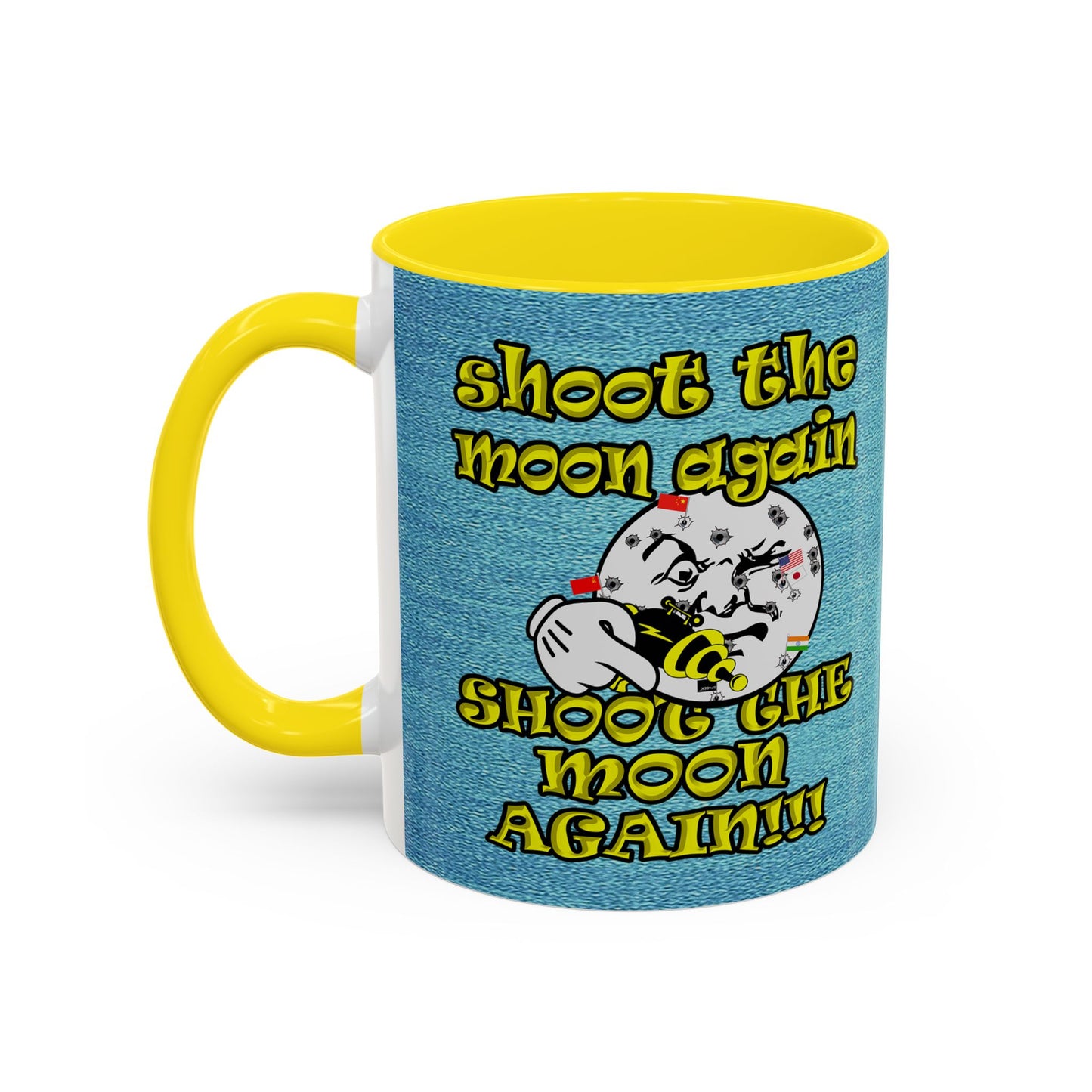 shoot the moon again - Accent Mug (faded blue)