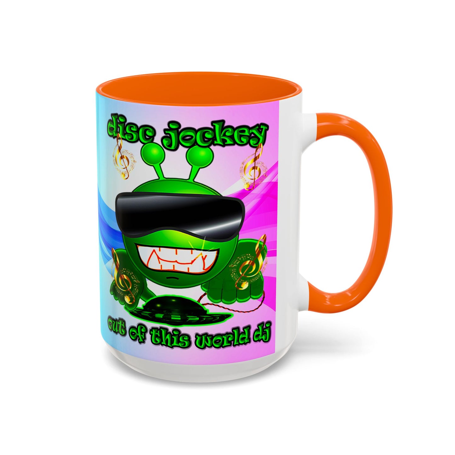 disc jockey - Accent Mug (light blue-pink wave)