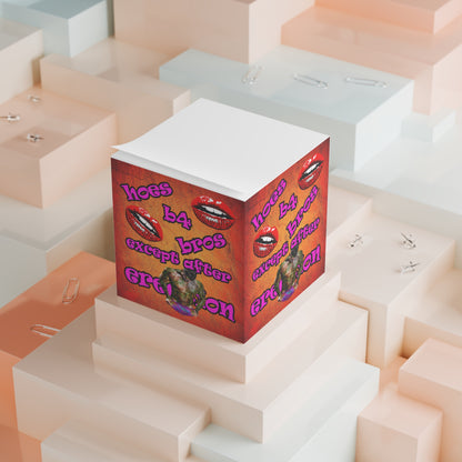 hoes b4 bros - note cube (burnt orange)