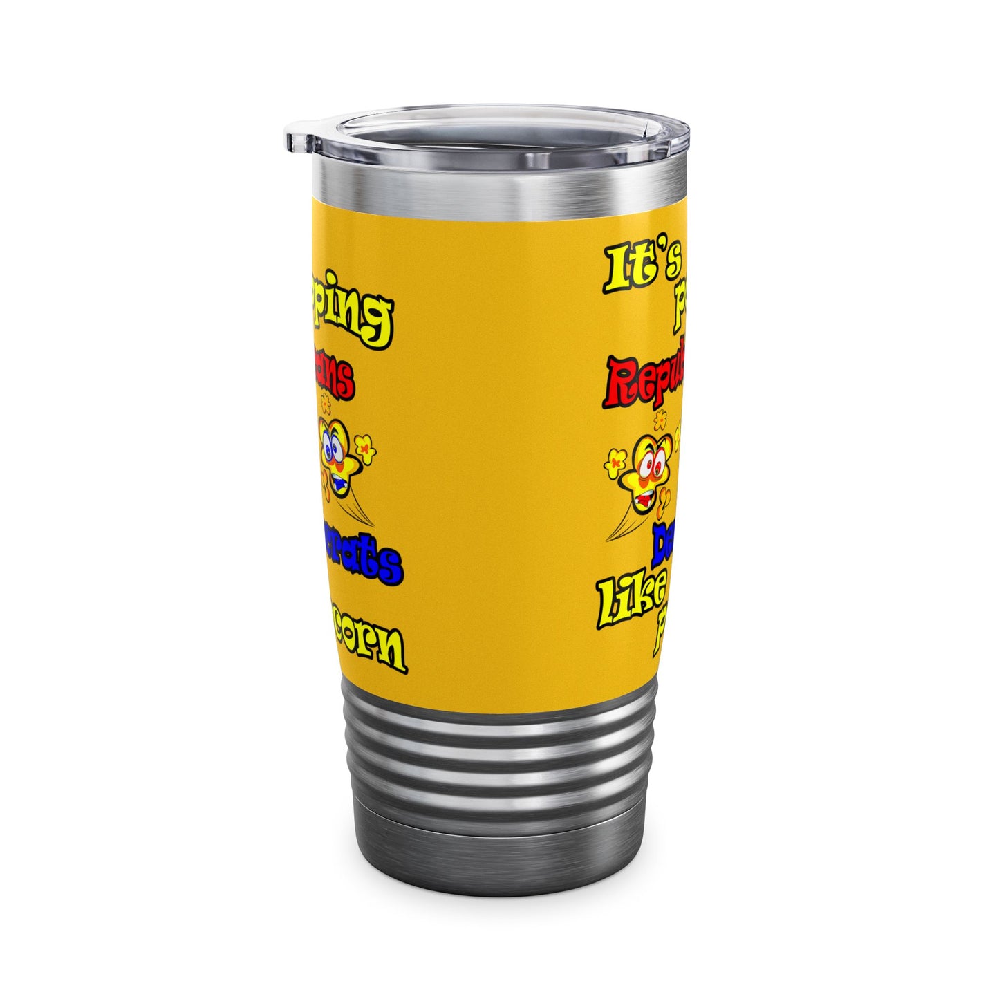 popping like popcorn - Ringneck Tumbler, 20oz (yellow)