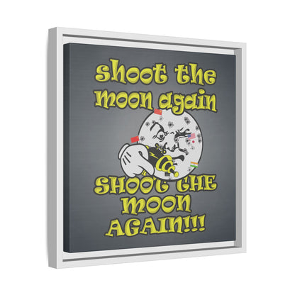 shoot the moon again - framed canvas art (grey-light grey)