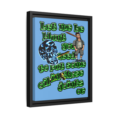 og - framed canvas art (light blue)