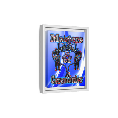 em cee squared - framed canvas art (blue-white wave)