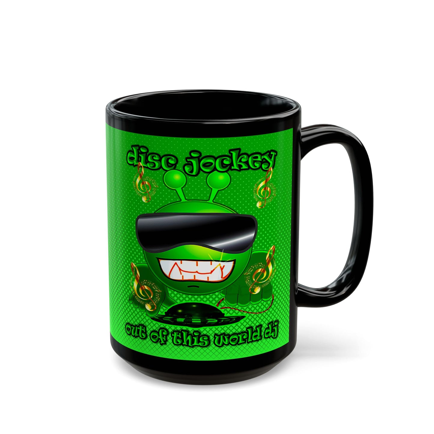 disc jockey - Black Mug (logo green)