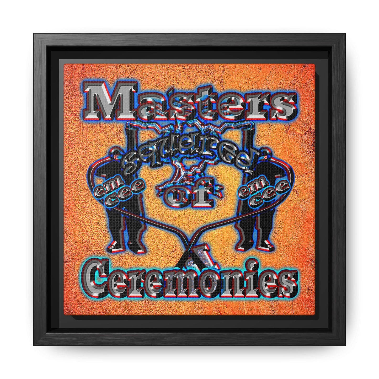 em cee squared - framed canvas art (burnt orange)