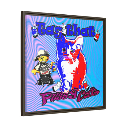 tag that - framed canvas art (light blue-purple wave)