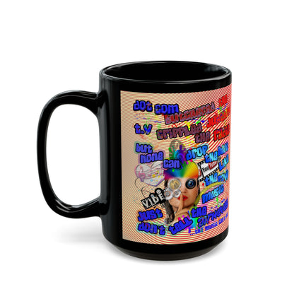 drop the beat - Black Mug (yellow-orange wave)
