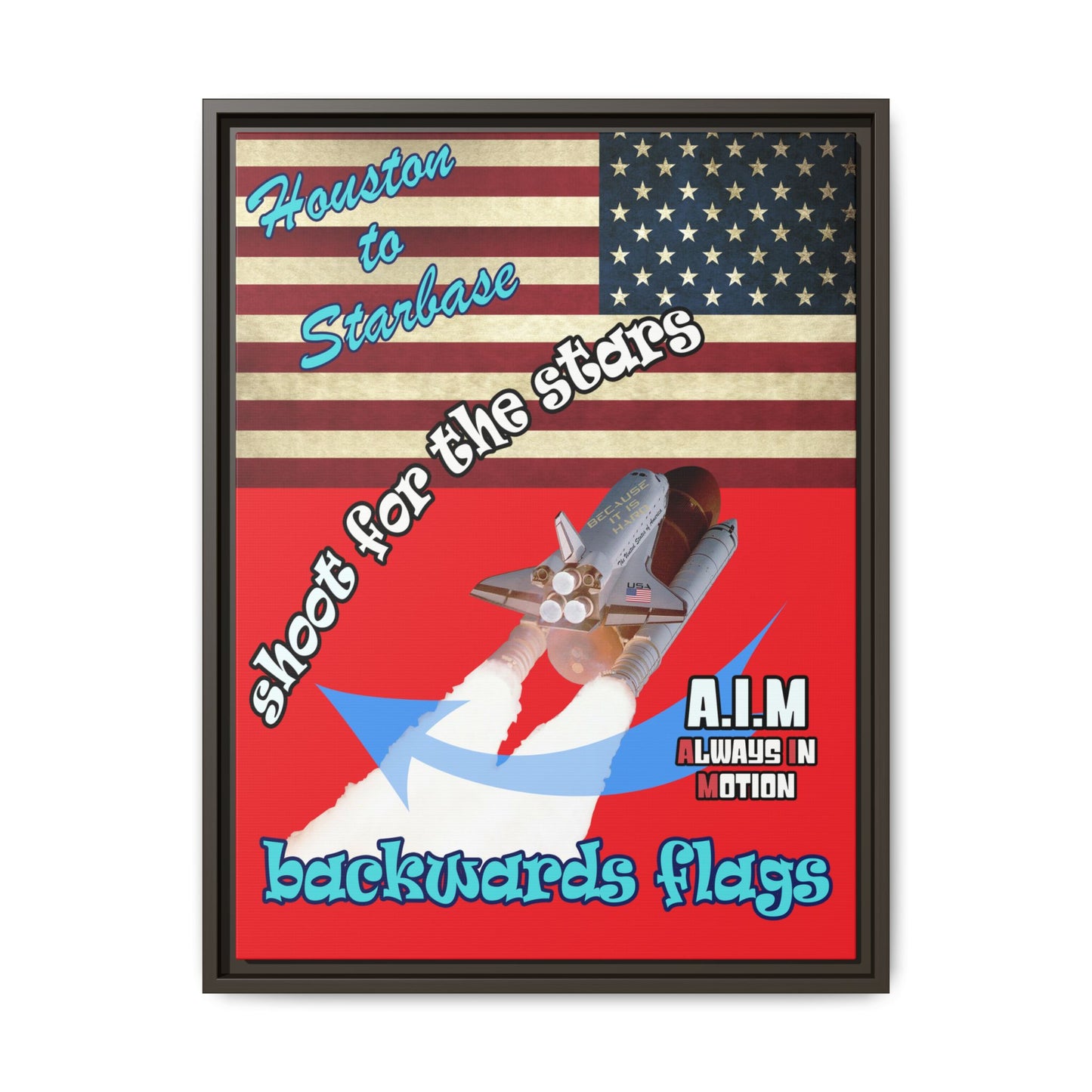 shoot for the stars - framed canvas art (red)