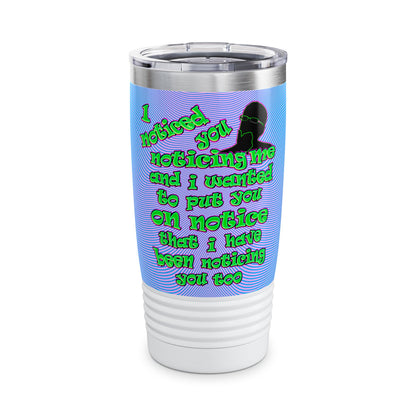 noticed you noticing - Ringneck Tumbler, 20oz (light blue-purple wave)