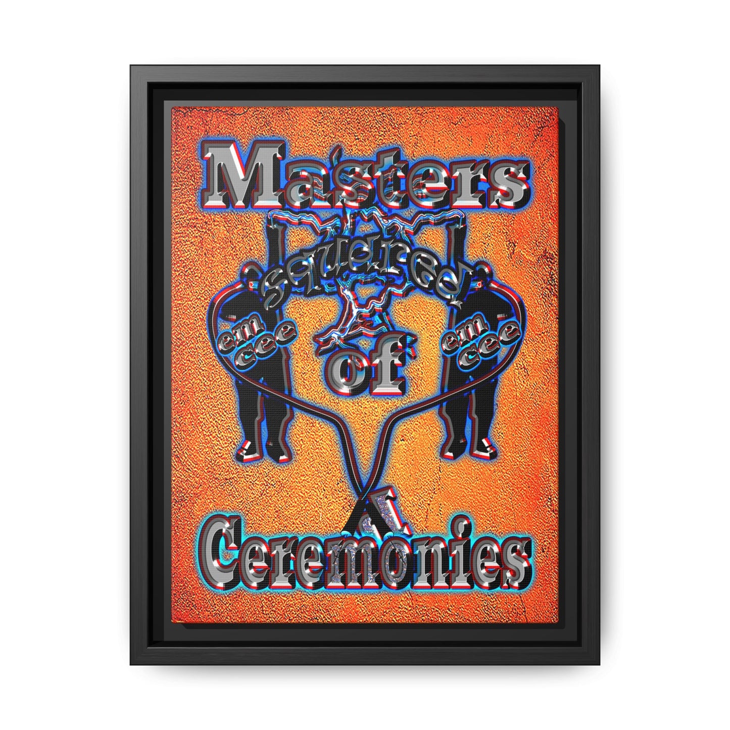 em cee squared - framed canvas art (burnt orange)