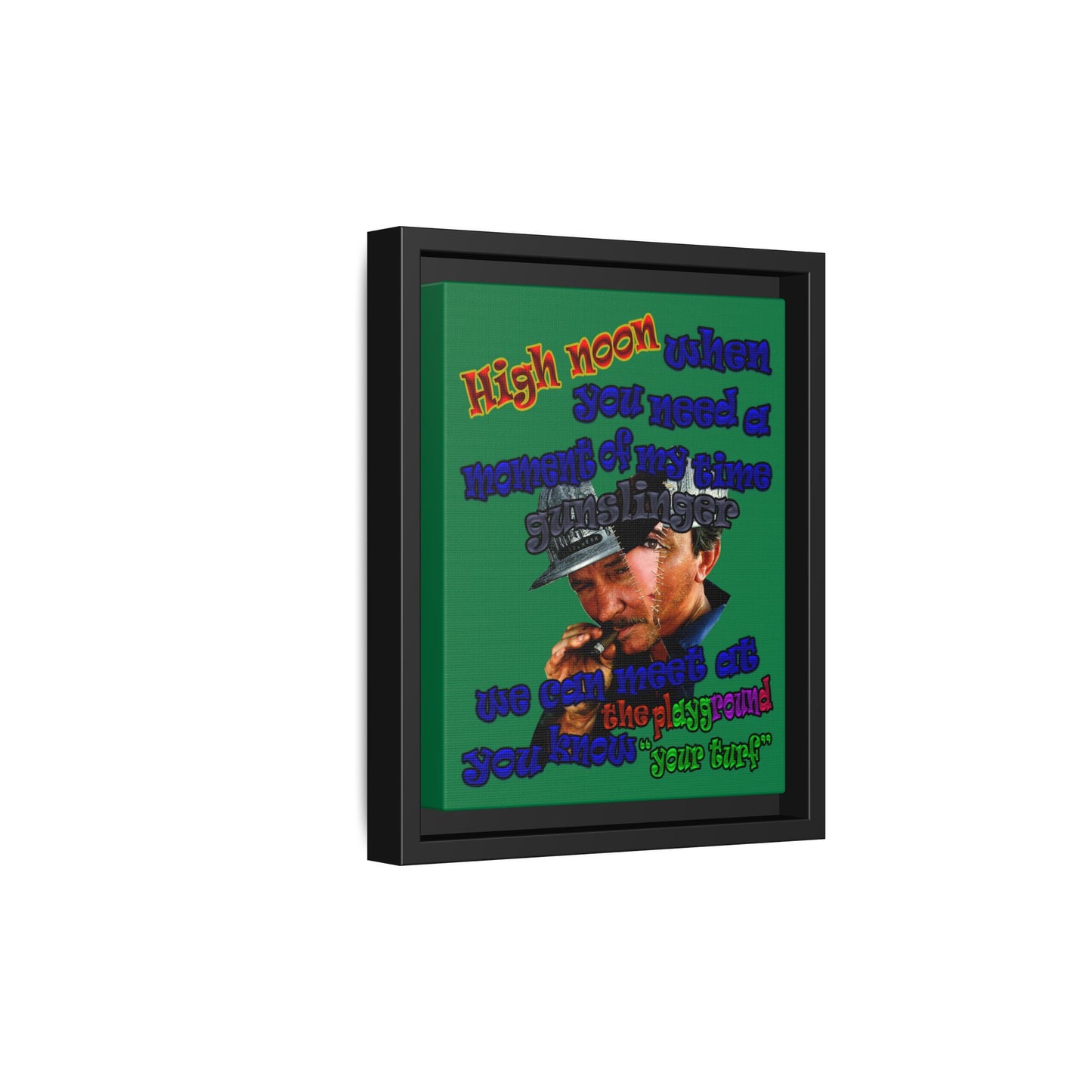 high noon - framed canvas art (dark green)