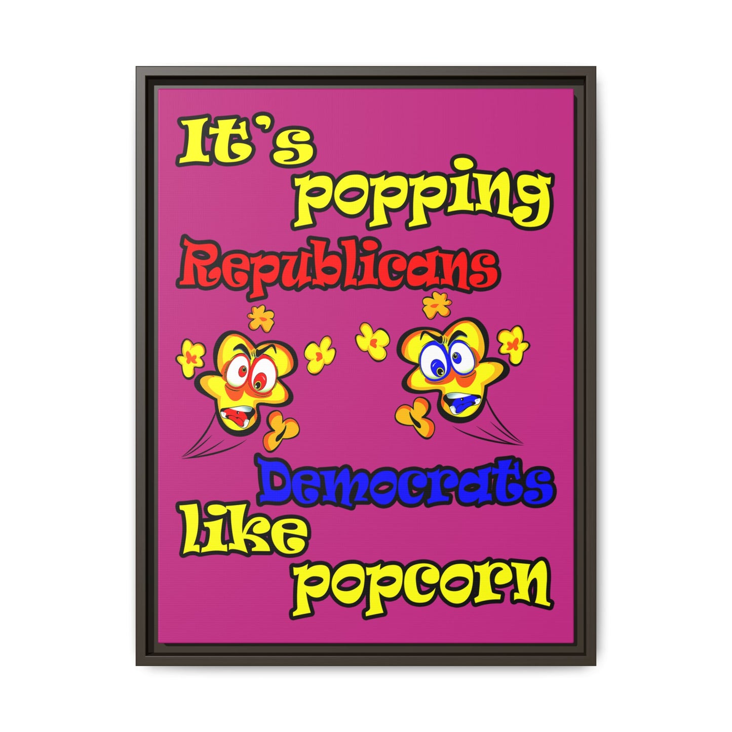 popping like popcorn - framed canvas art (pink)