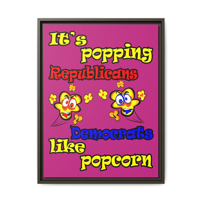 popping like popcorn - framed canvas art (pink)