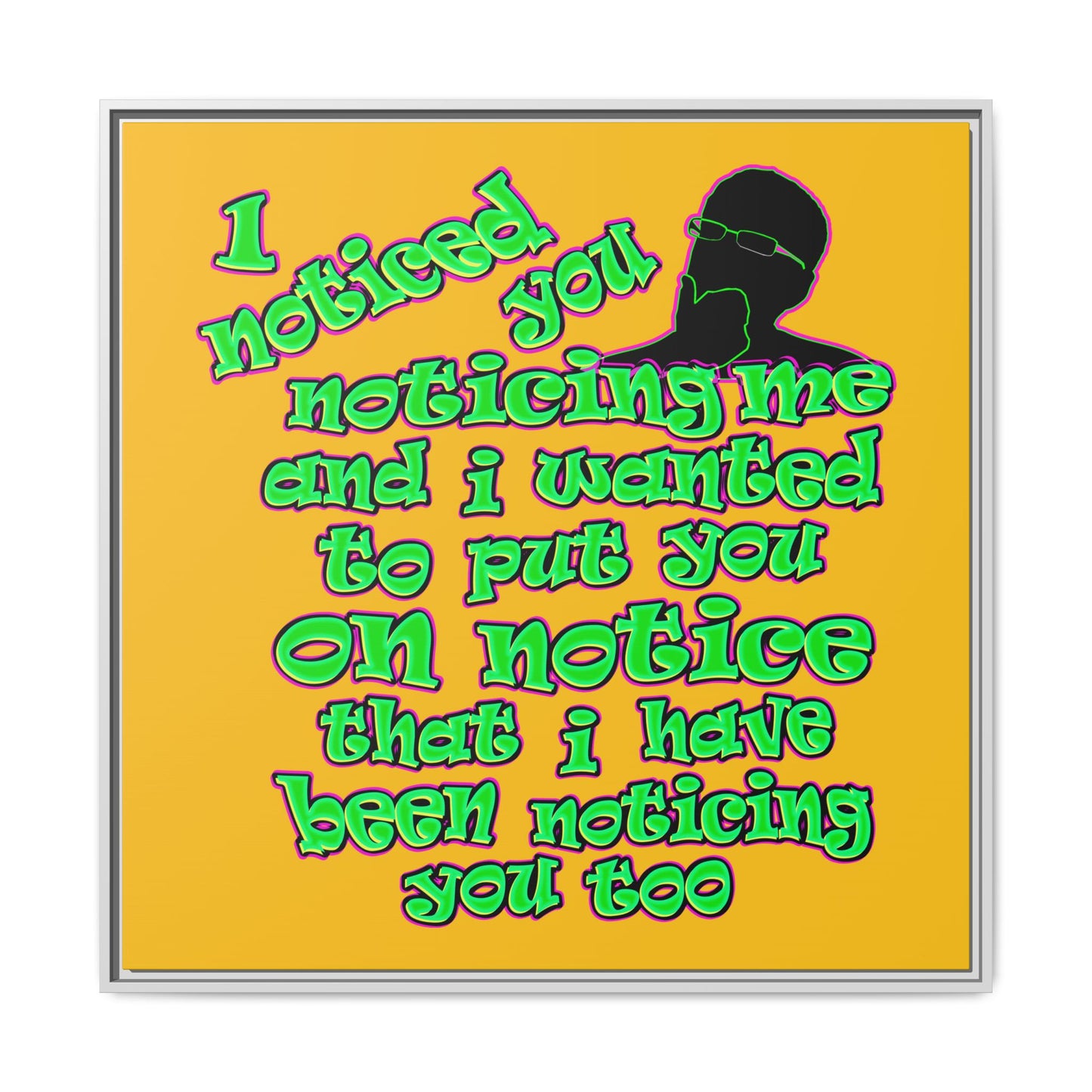 noticed you noticing - framed canvas art (yellow)