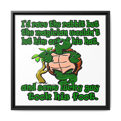 turtle race - framed canvas art (white)