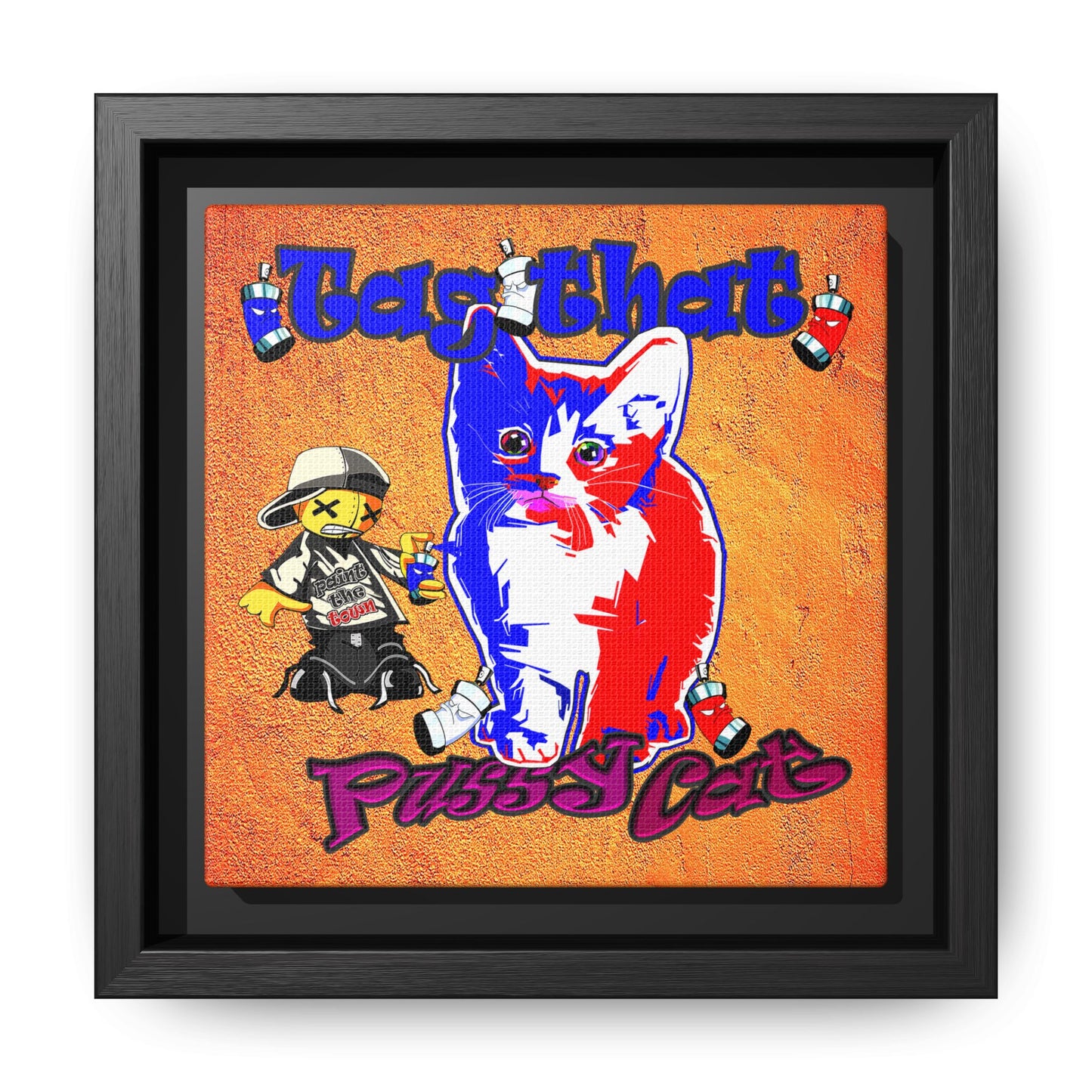 tag that - framed canvas art (burnt orange)