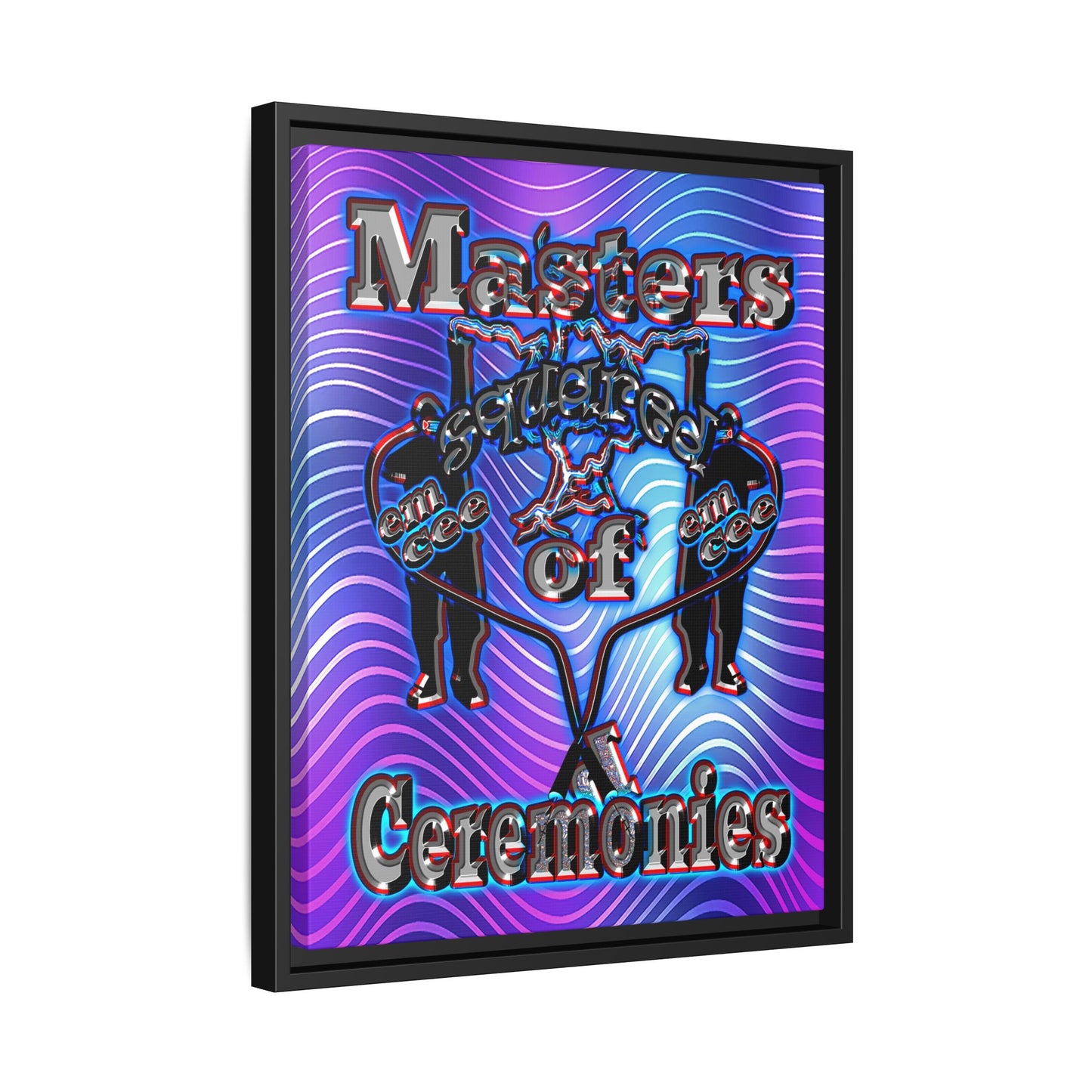 em cee squared - framed canvas art (purple wave)