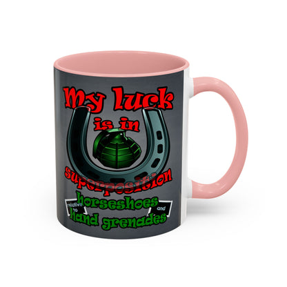 my luck - Accent Mug (grey-light grey)