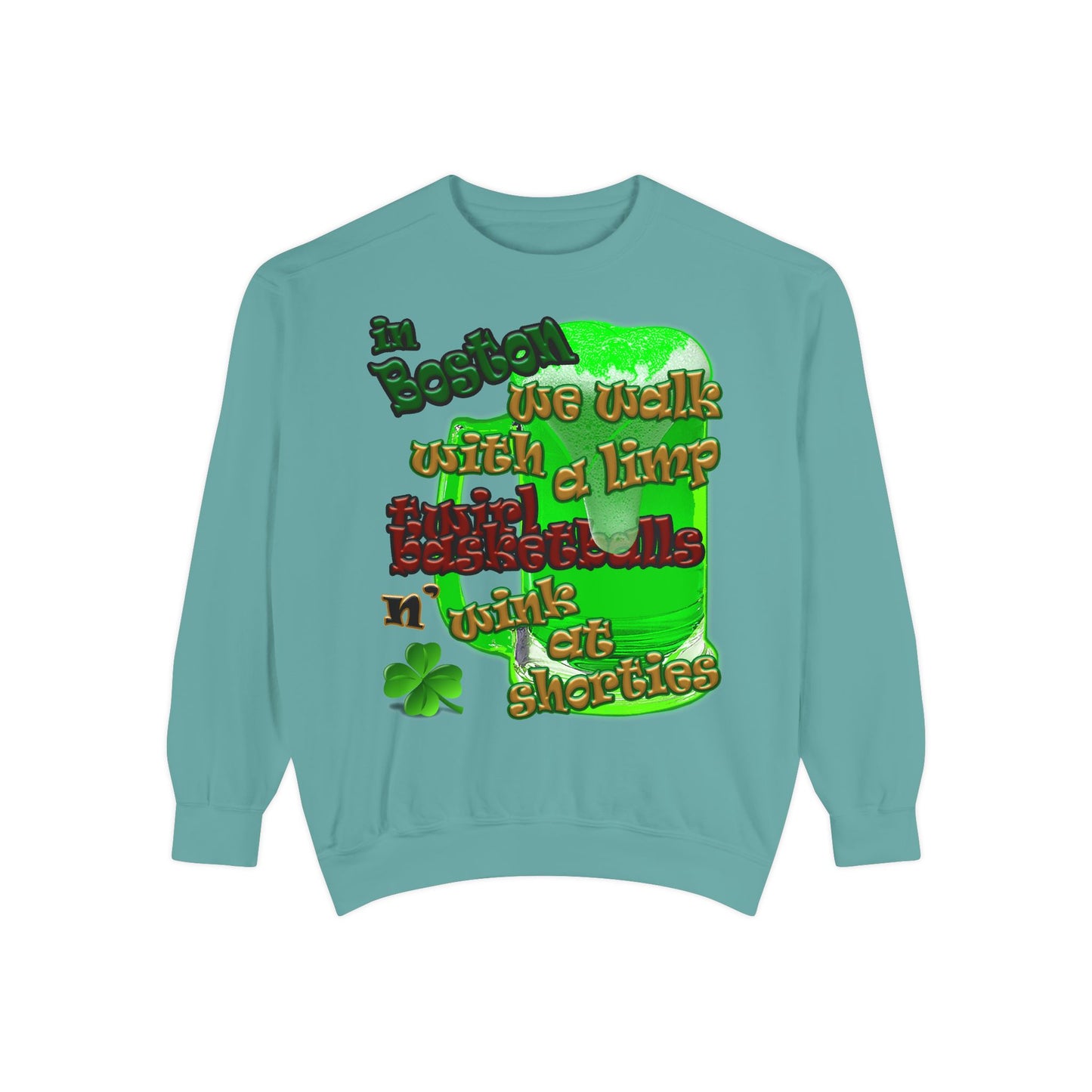 celtics logo - Unisex Garment-Dyed Sweatshirt