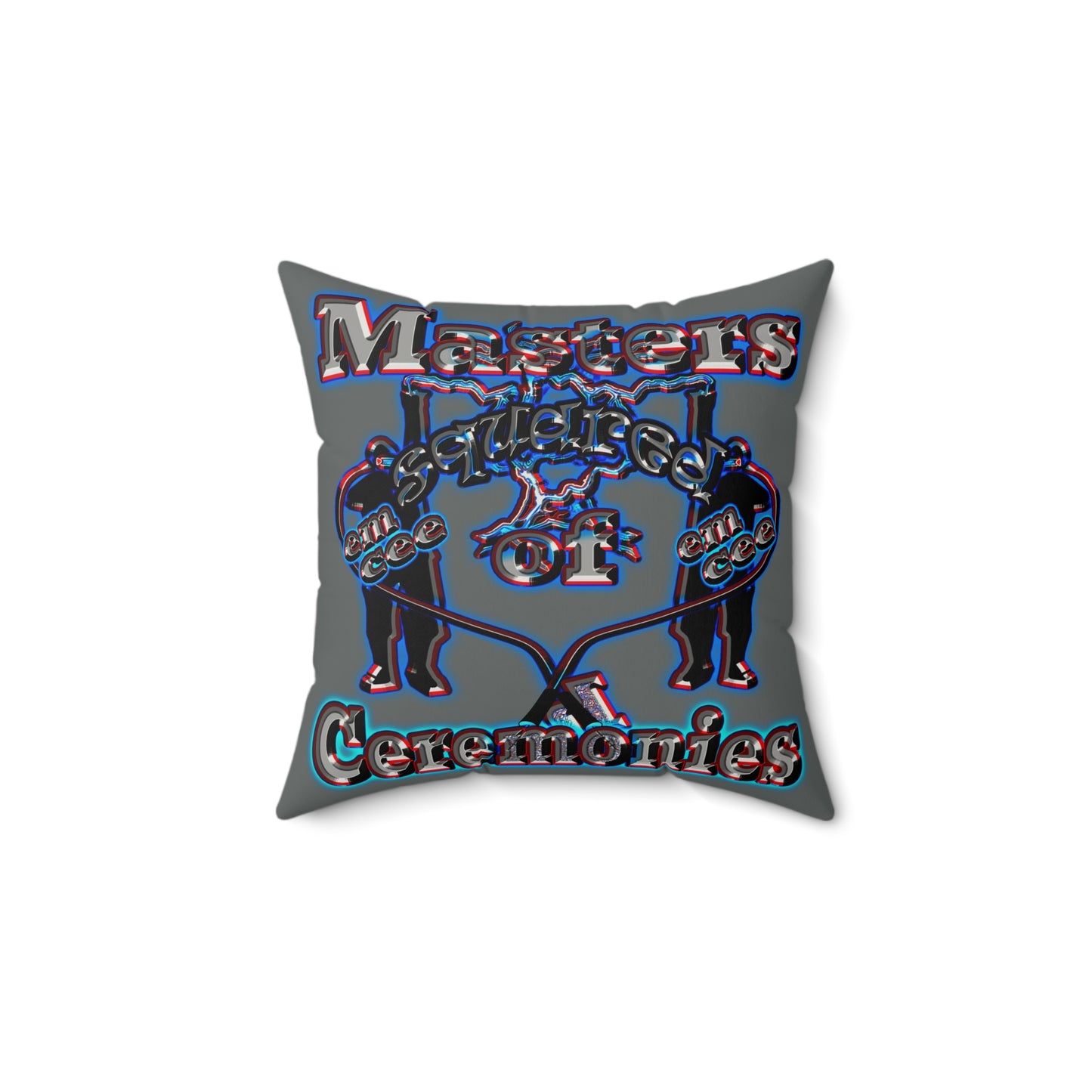 em cee squared - Faux Suede Square Pillow - (dark grey)
