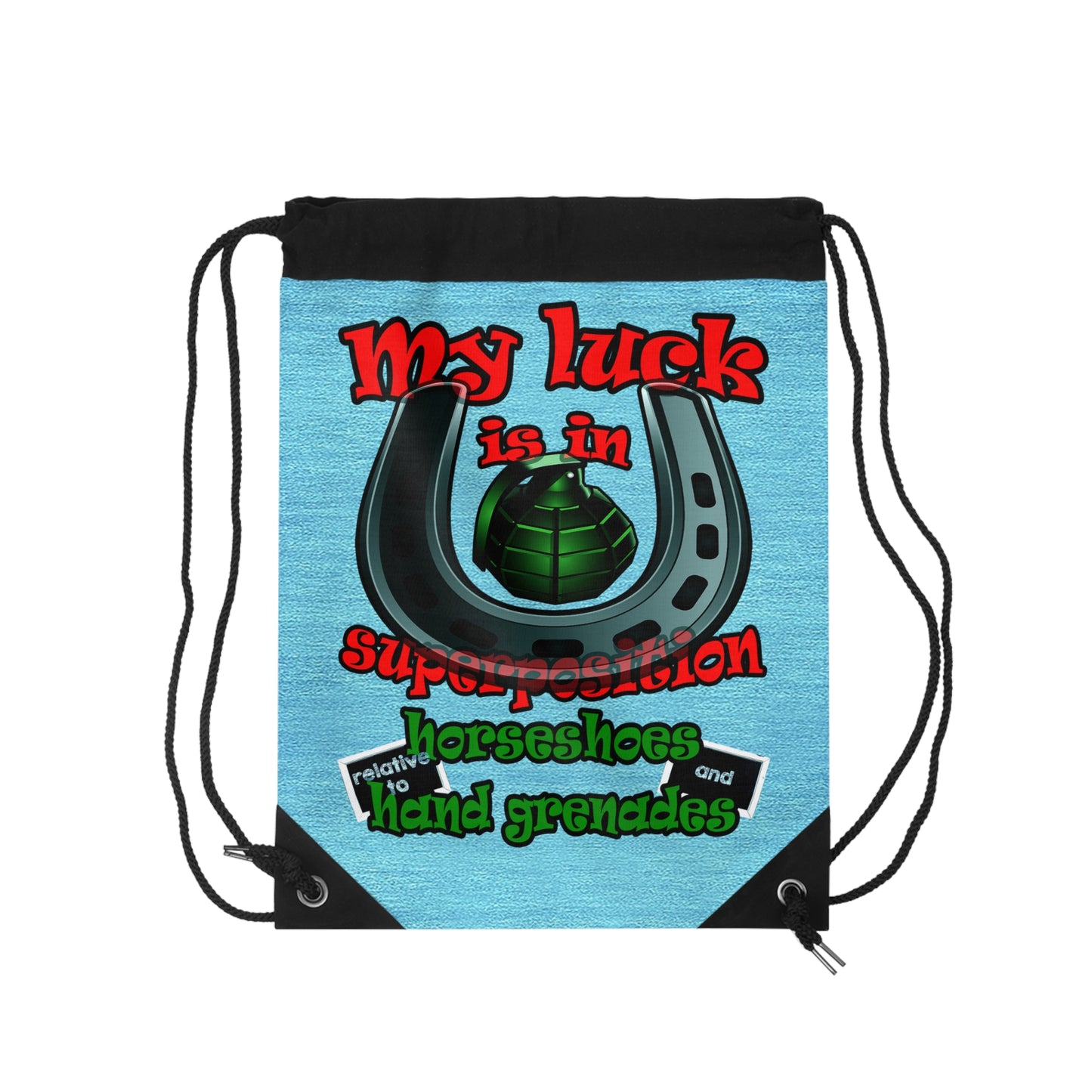 my luck - Drawstring Bag (faded blue)