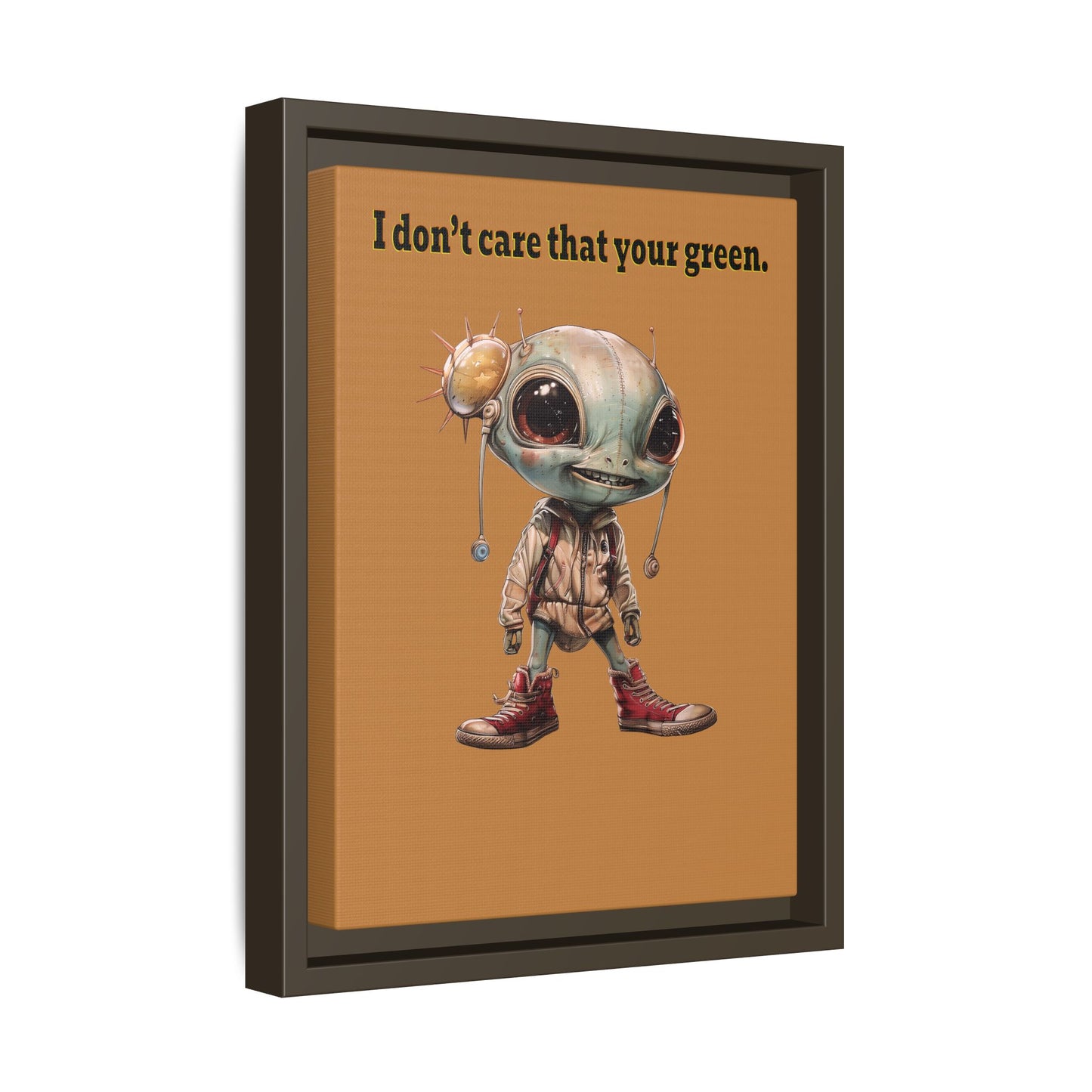 I don't care that your green - framed canvas art (light brown)