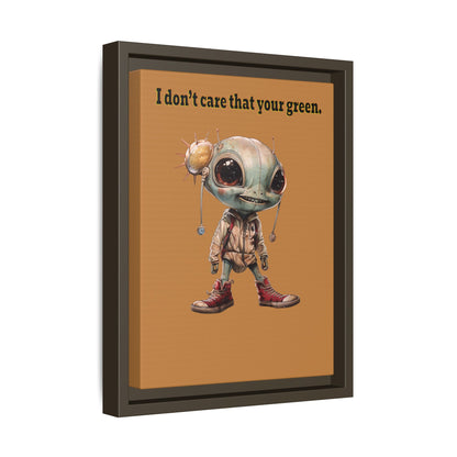 I don't care that your green - framed canvas art (light brown)