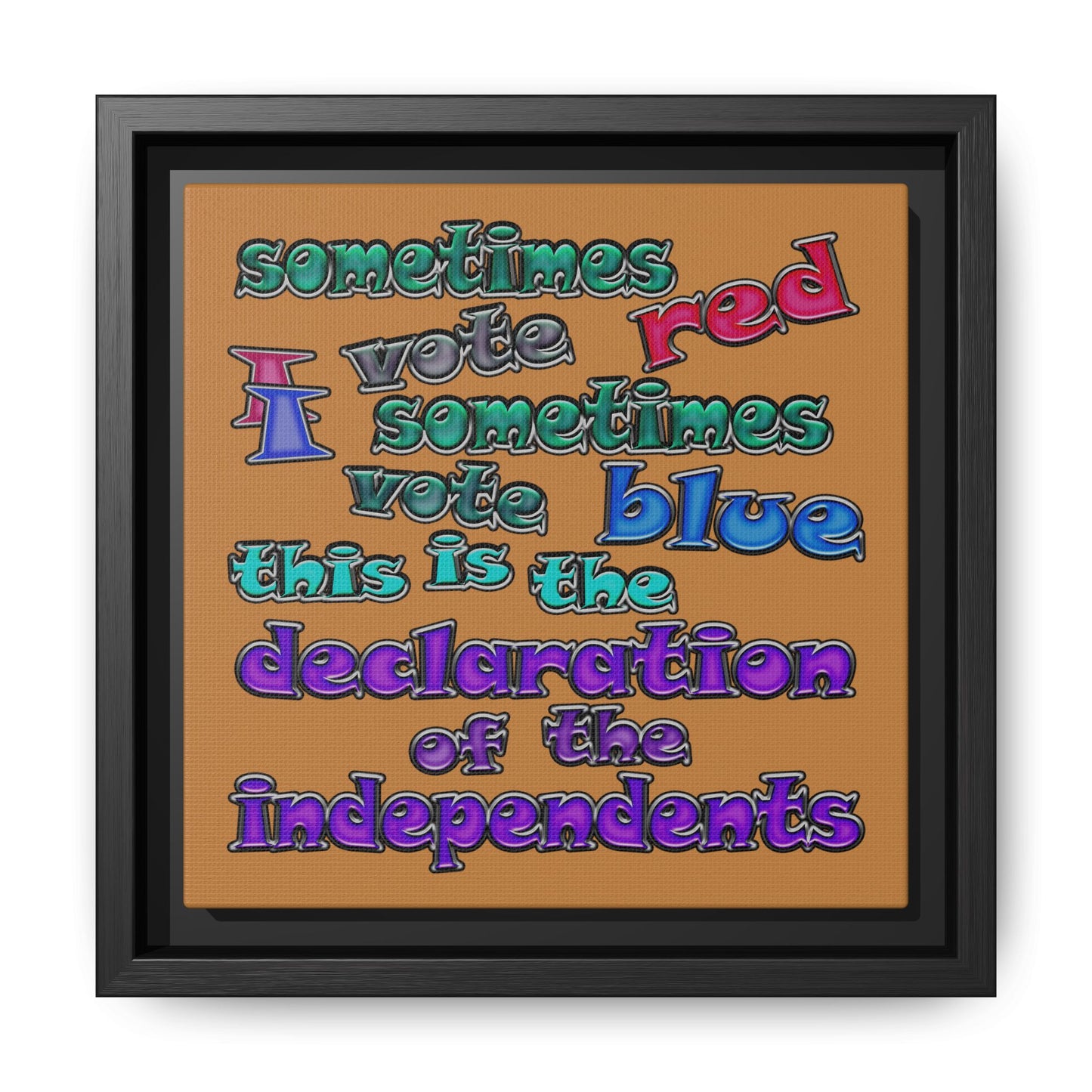 declaration of the independents - framed canvas art (light brown)
