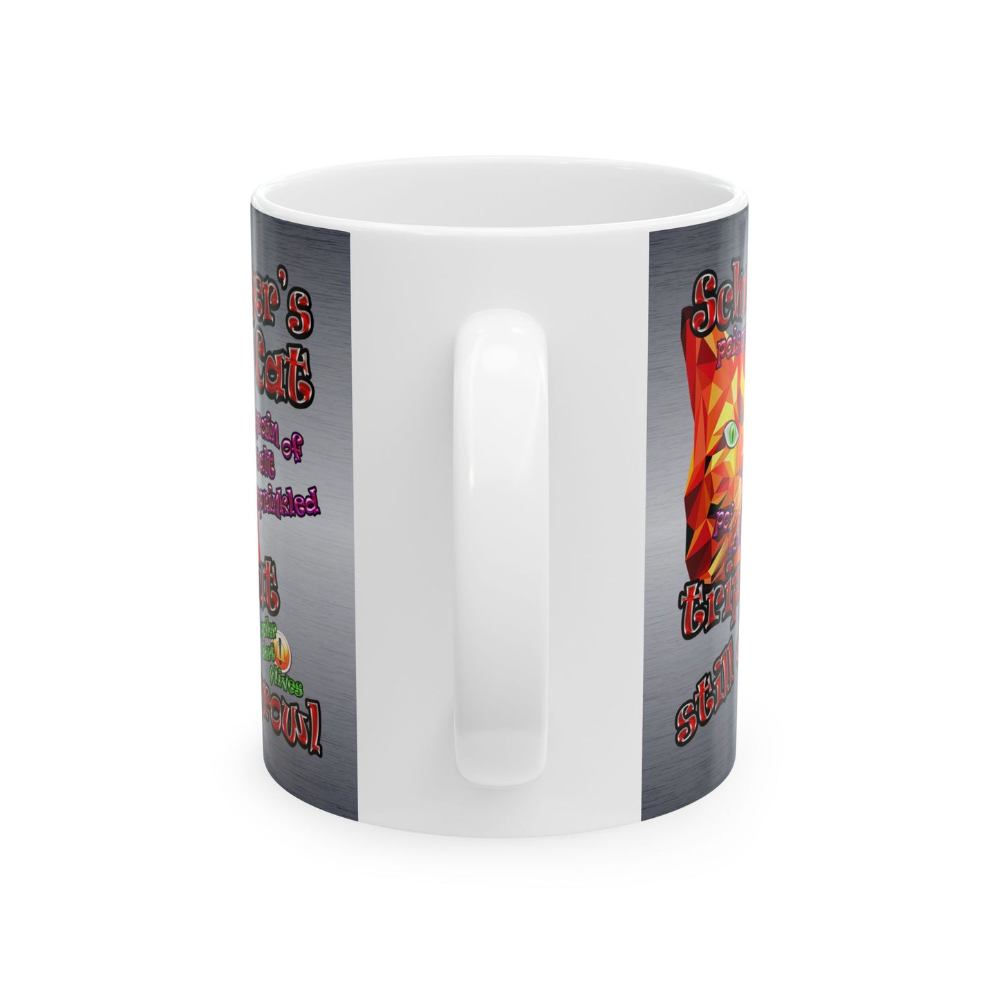 schrodinger's cat - White Mug (brushed nickel)
