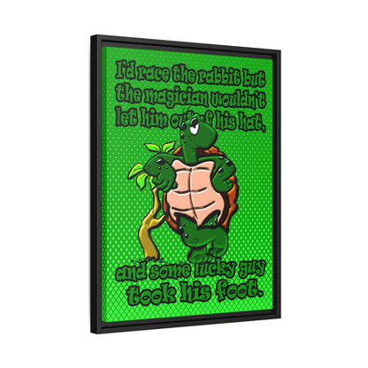 turtle race - framed canvas art (logo green)