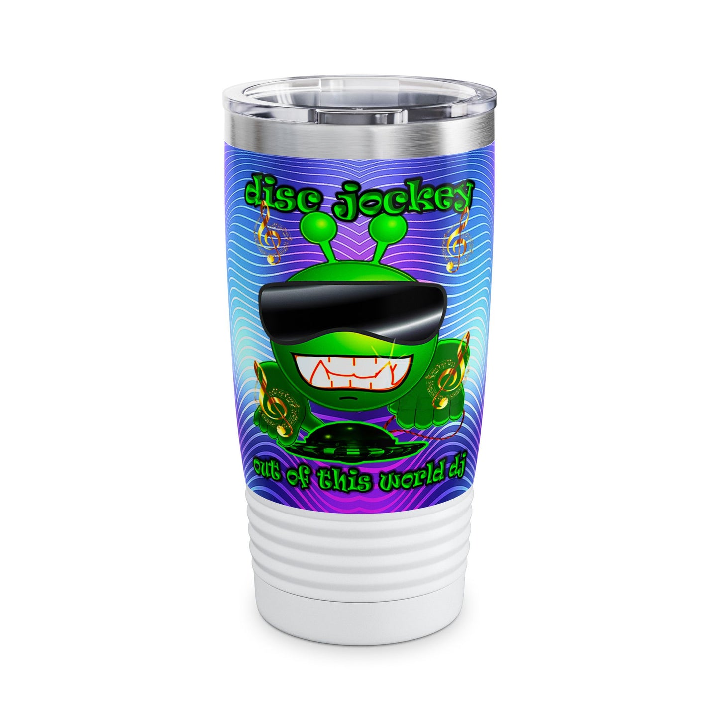 disc jockey - Ringneck Tumbler, 20oz (purple wave)