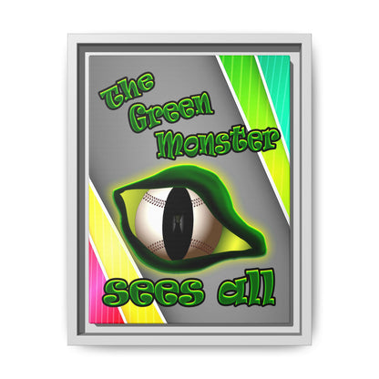 green monster - framed canvas art (rainbow split)