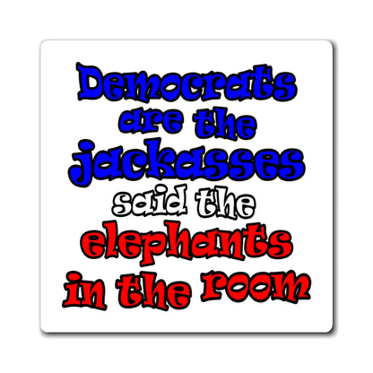donkeys and elephants - Magnets - (white)