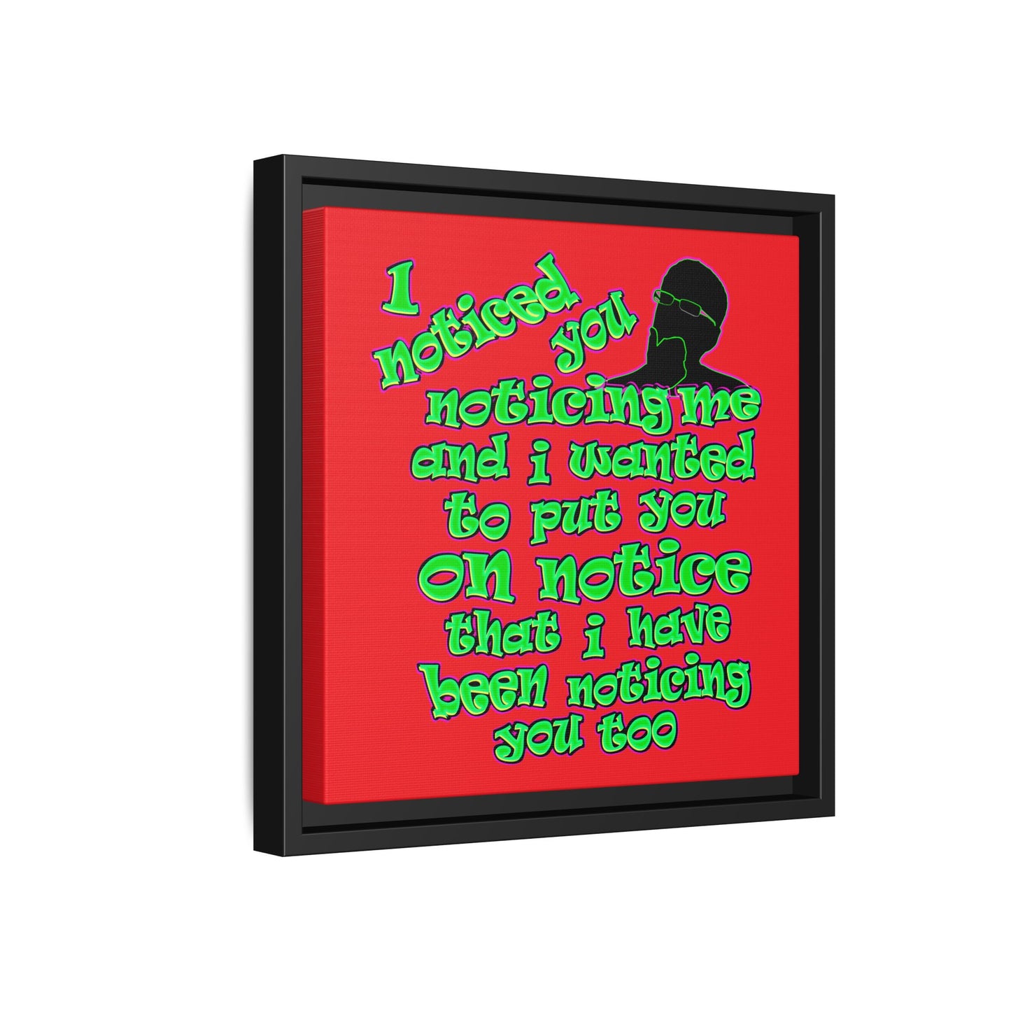 noticed you noticing - framed canvas art (red)