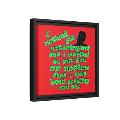 noticed you noticing - framed canvas art (red)