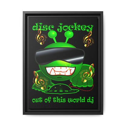 disc jockey - framed canvas art (black)