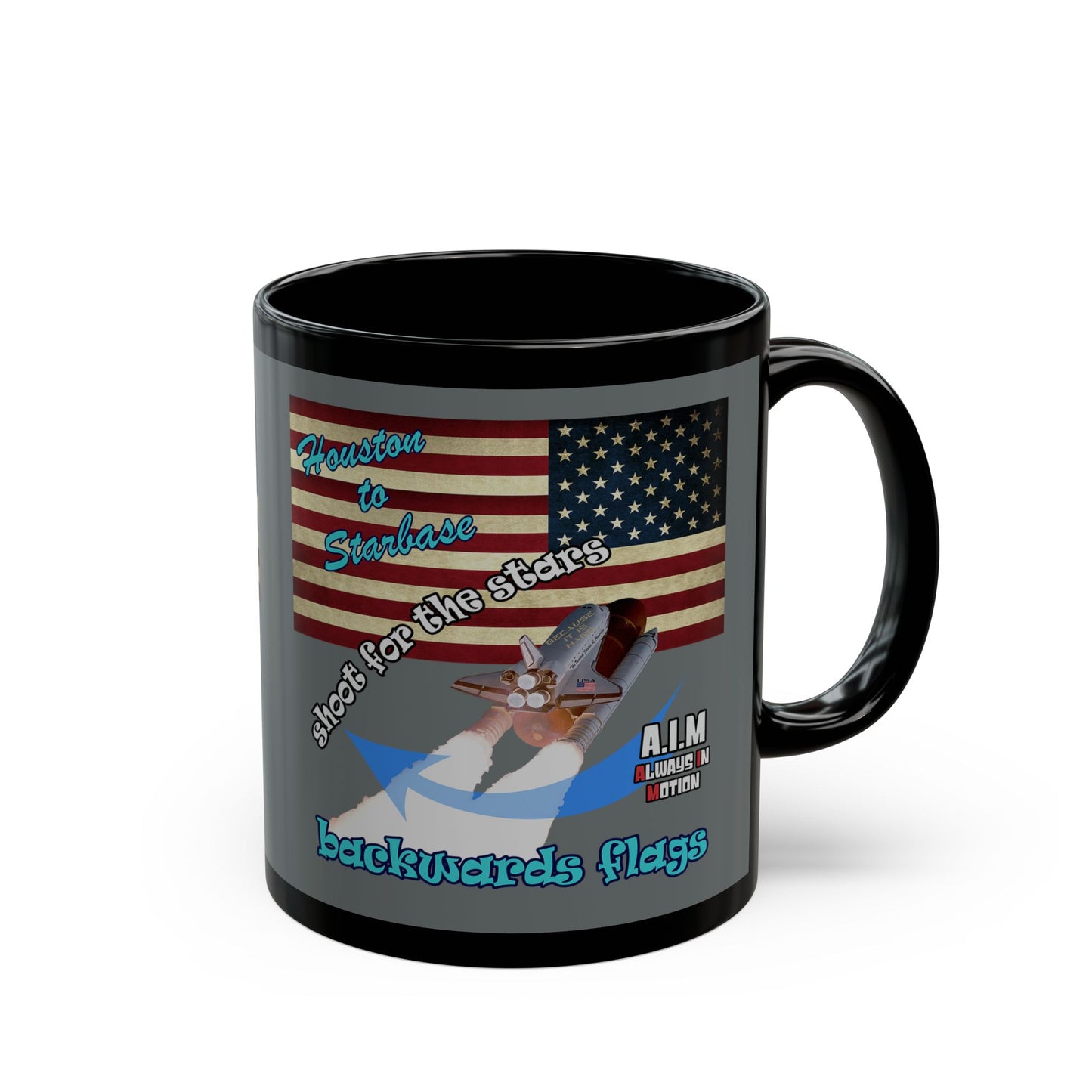 shoot for the stars - Black Mug (dark grey)