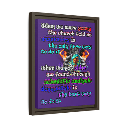doggystyle - framed canvas art (purple)