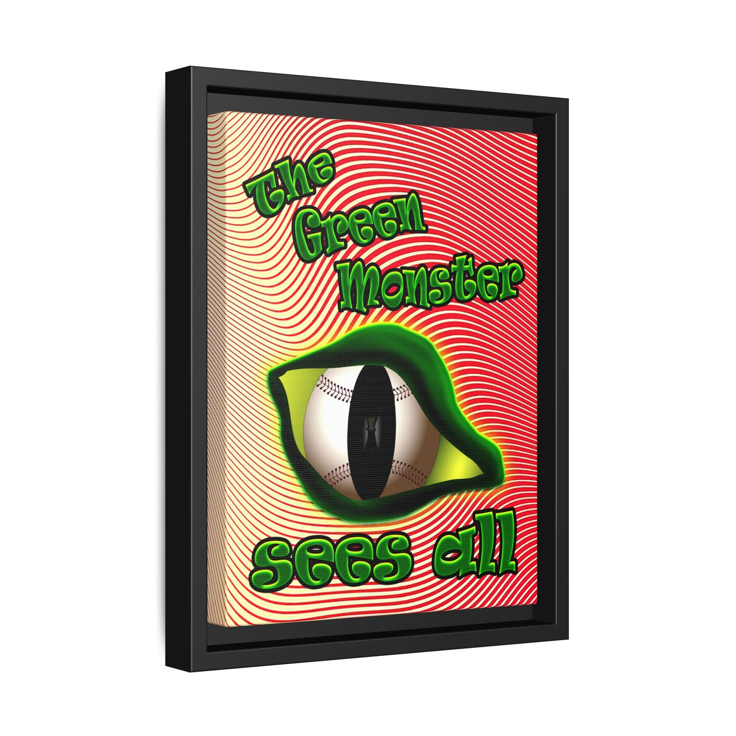 green monster - framed canvas art (yellow-orange wave)