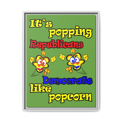popping like popcorn - framed canvas art (green)