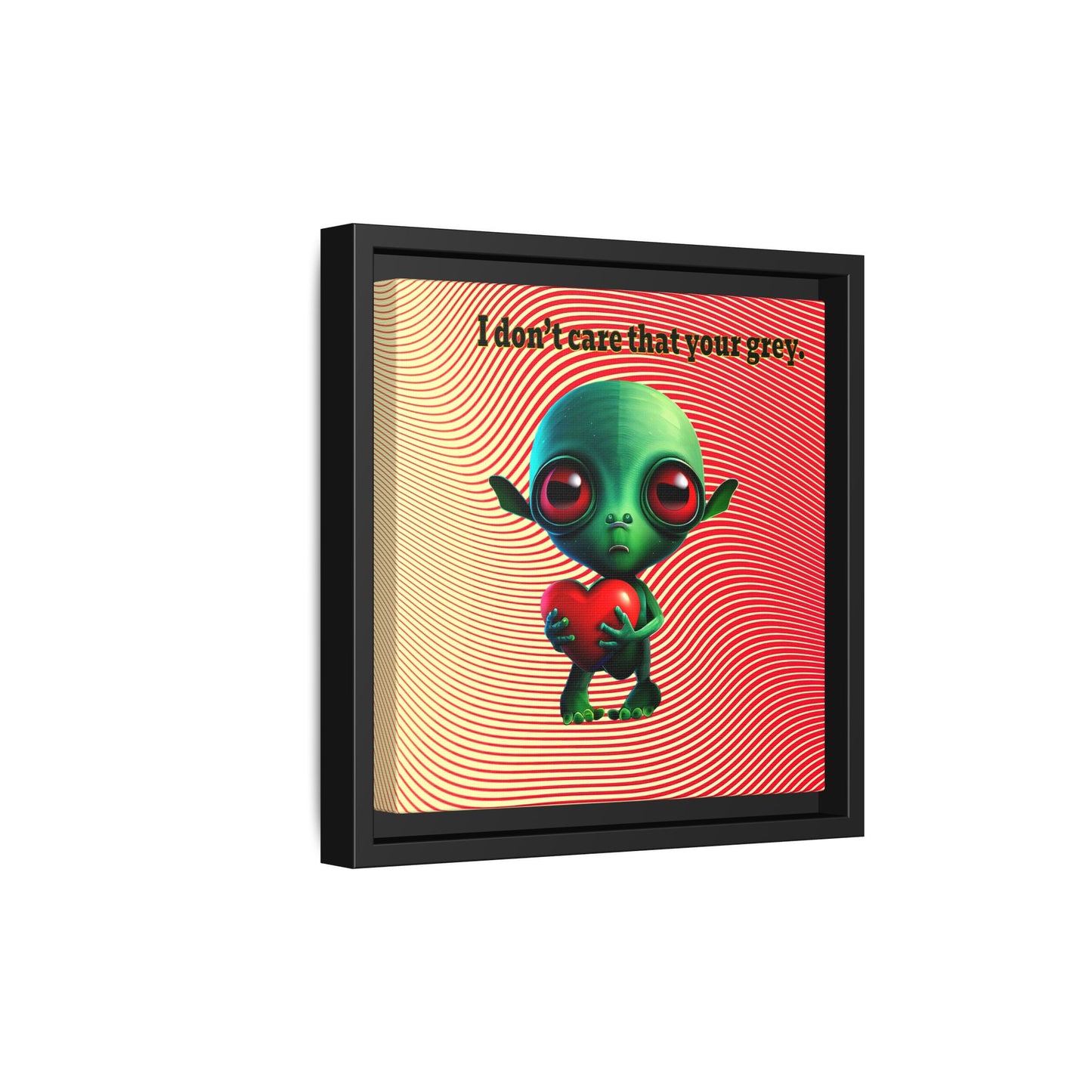 I don't care that your grey - framed canvas art (yellow-orange wave)