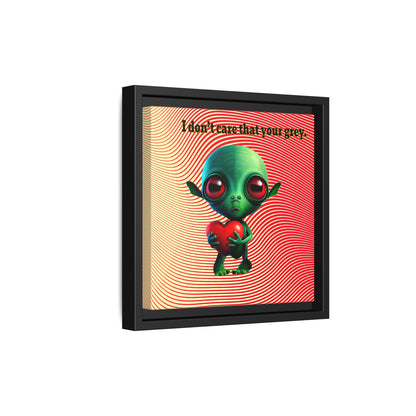 I don't care that your grey - framed canvas art (yellow-orange wave)