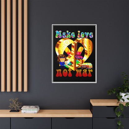 love peace - framed canvas art (black)