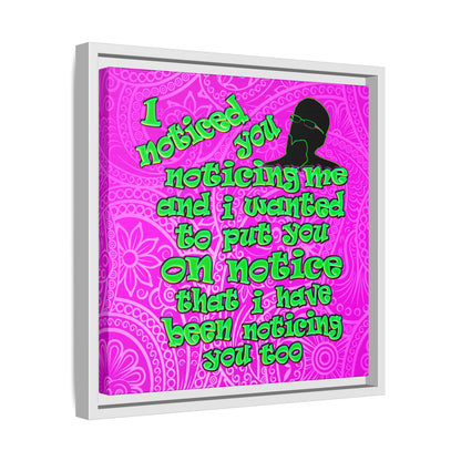 noticed you noticing - framed canvas art (pink swirl)