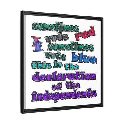 declaration of the independents - framed canvas art (white)