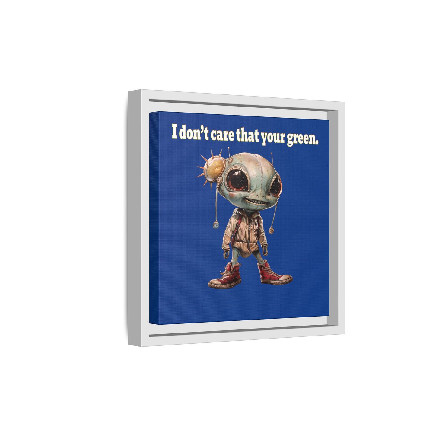 I don't care that your green - framed canvas art (dark blue)
