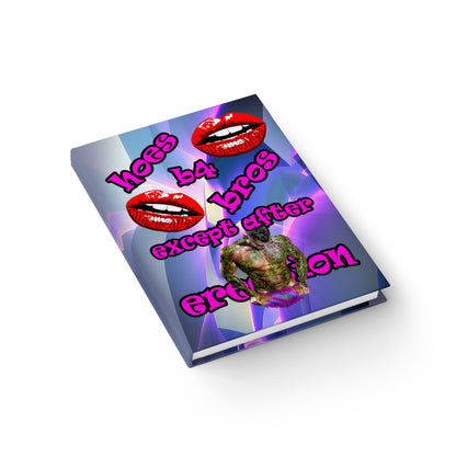 hoes b4 bros - journal-lined (grey-pink wave)