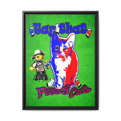 tag that - framed canvas art (green turf)